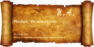 Medek Armandina névjegykártya